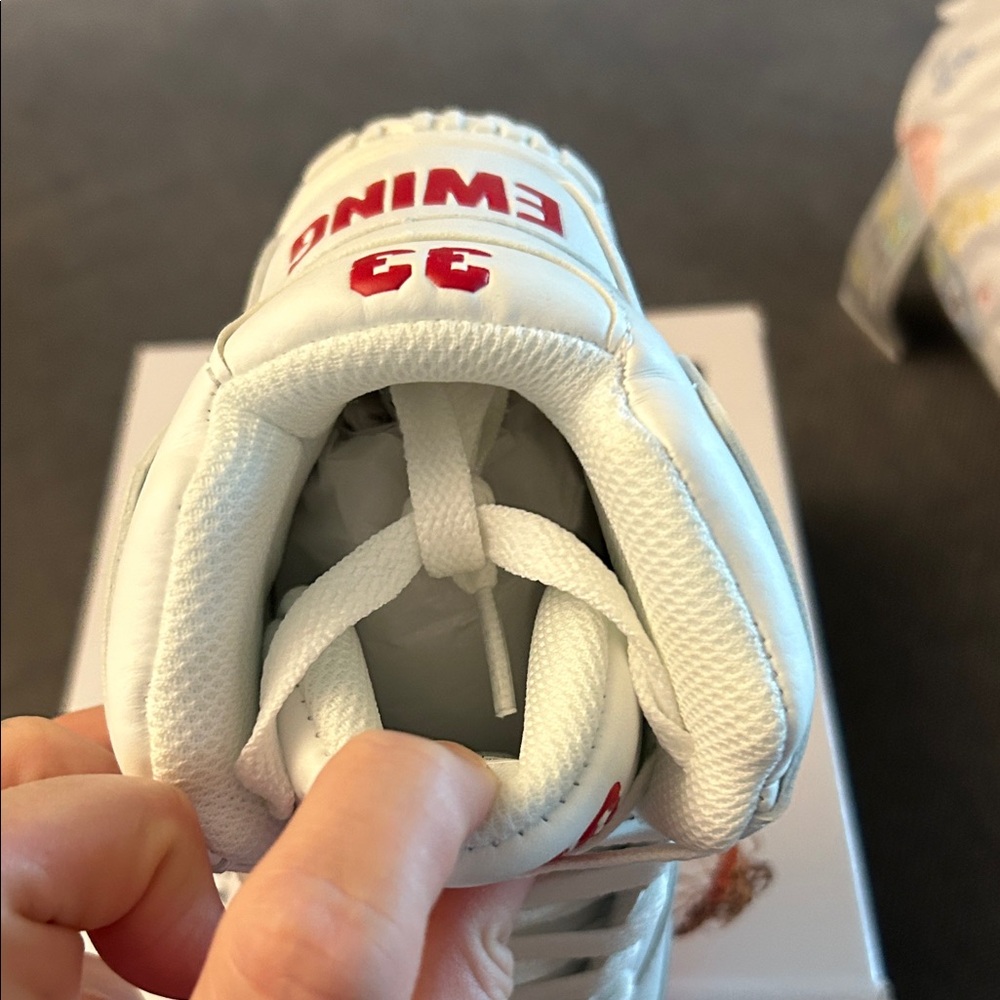 Brand New Patrick Ewing White and Red High-Top Pre School Sneakers 2.5 Youth - Picture 5 of 10